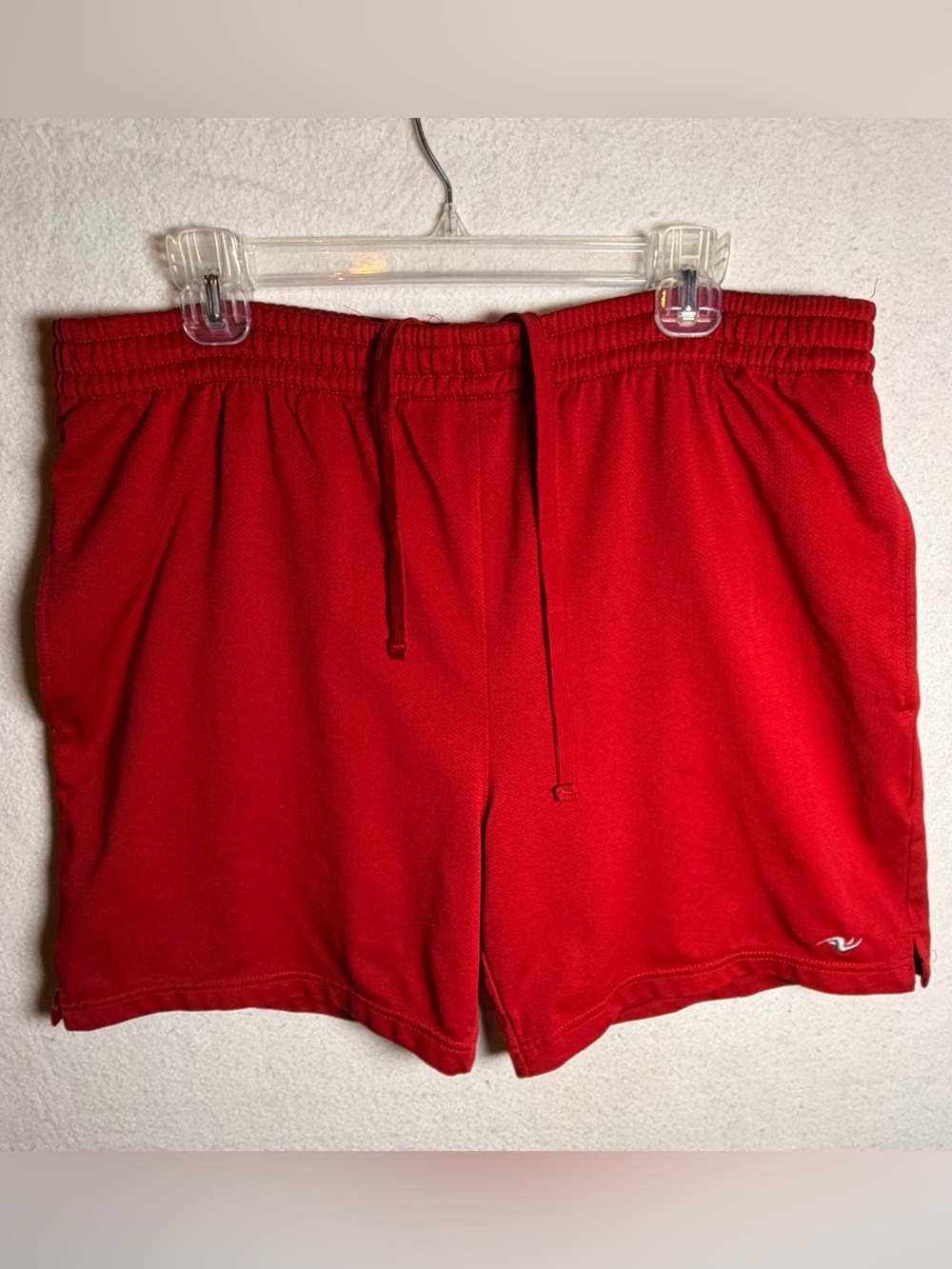 Athletic Works Men's L (36/38) Red Mesh Athletic Shorts Pockets Polyester Gym